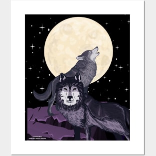 Wolves Howling At The Moon Posters and Art